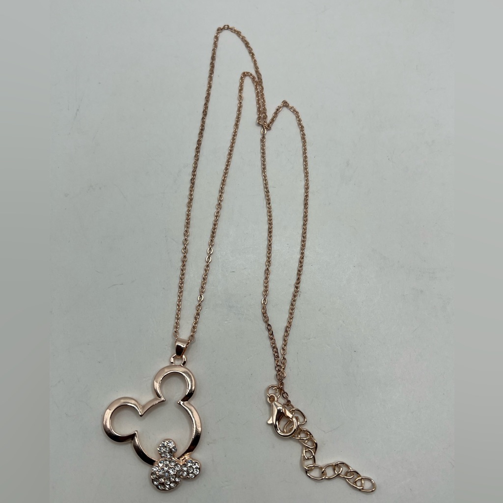 Elegant Rose Gold Necklace With Crystal Accents